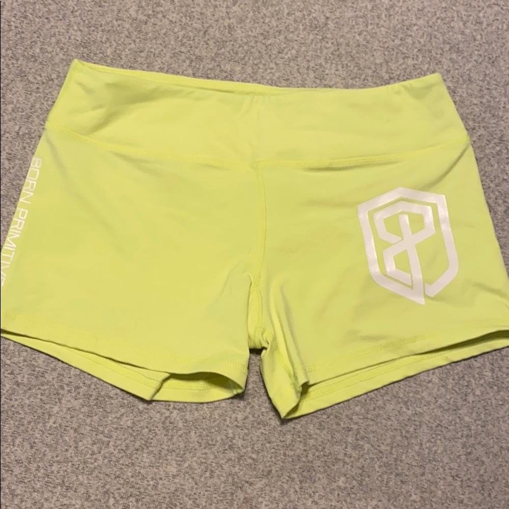 Bright Yellow Born Primitive workout shorts